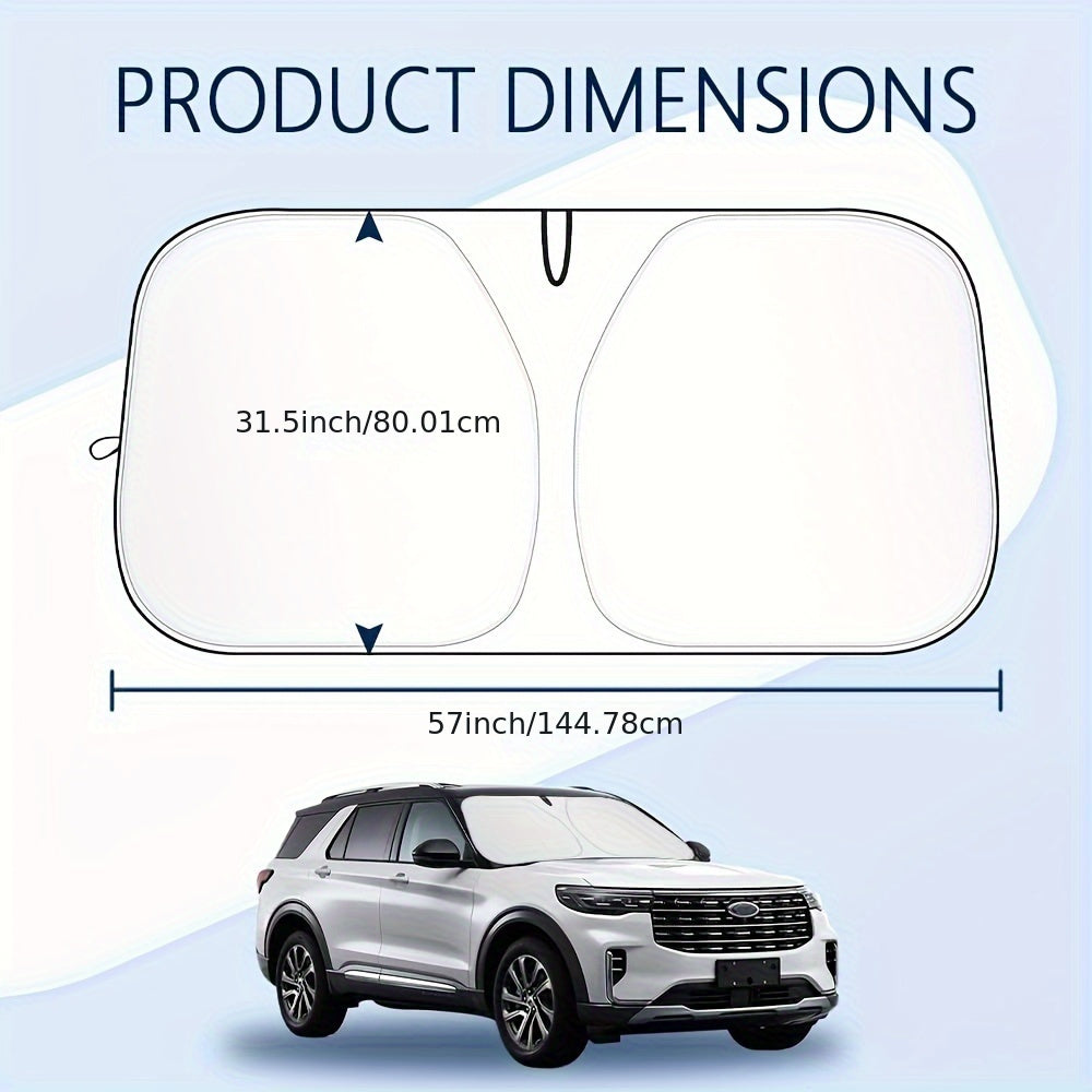 parasol de coche universal de titanio con bloqueo UV en color plateado 240T mantiene el interior fresco