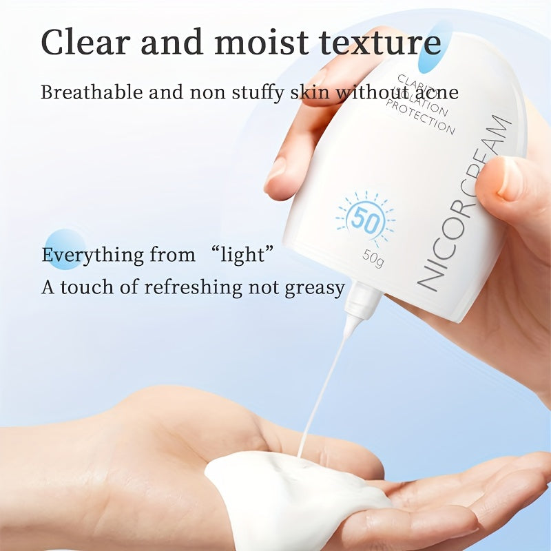 Unisex Face Sunscreen Lotion SPF50 PA++++ Moisturizing with Hyaluronic Acid All Skin Tones