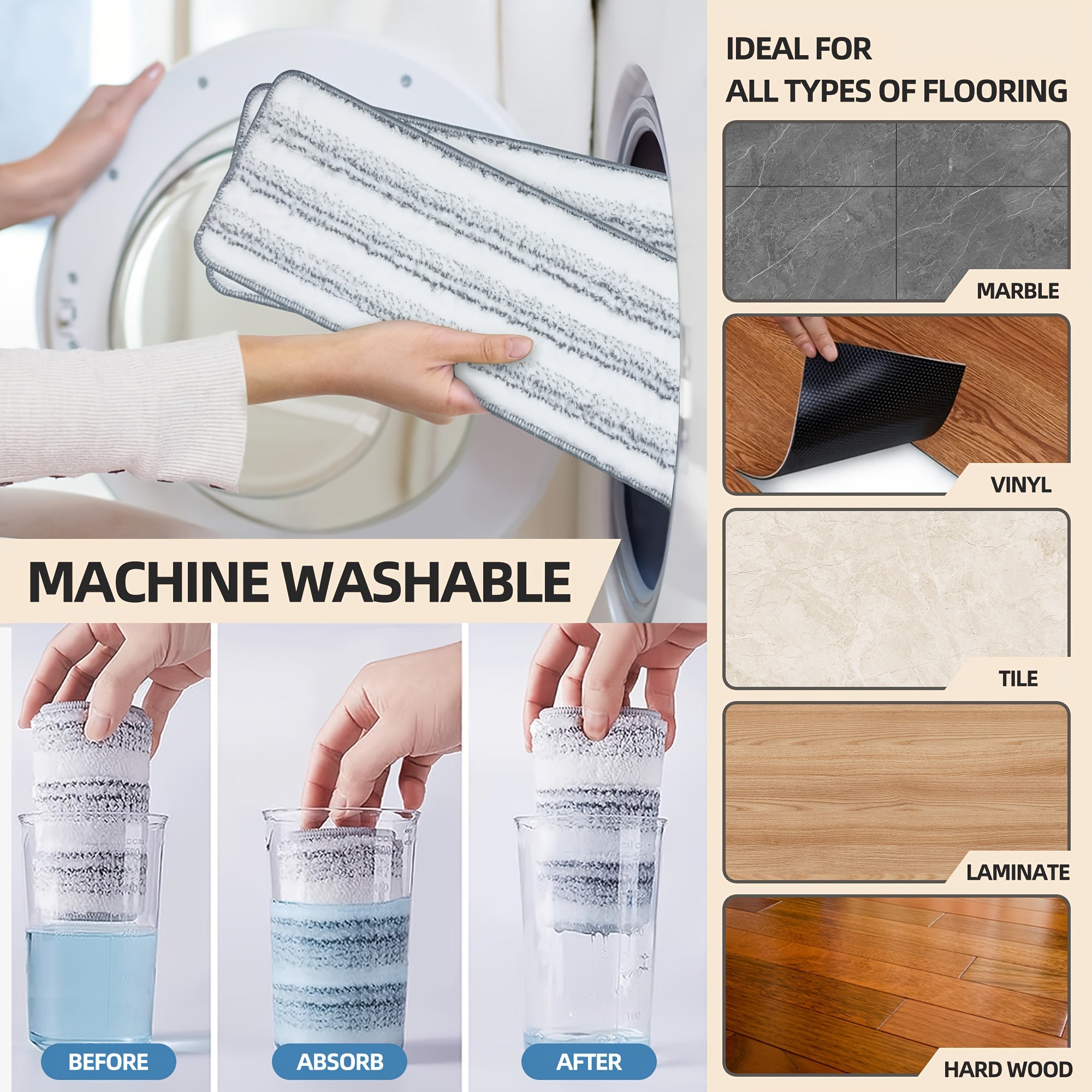 Stainless Steel Flat Mop and Bucket Set with Wash & Dry Technology for Multi-Surface Cleaning