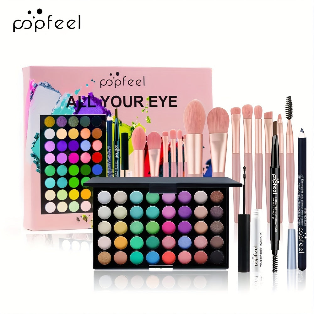 Women's Eye Makeup Set with Eyeshadow Eyeliner Mascara and Brushes