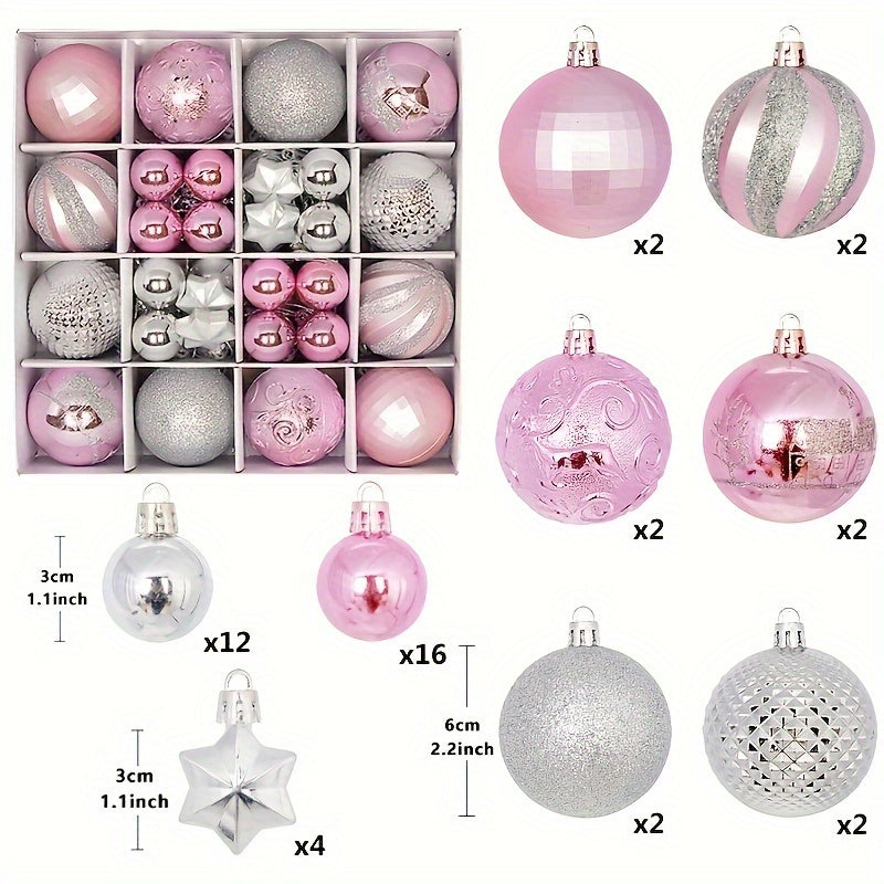 44 bolas decorativas para árbol de Navidad para decorar fiestas, bodas y regalos