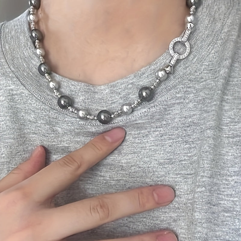 Zarif 925 Silver-Plated Qobiq Marvarid Bilaguzuk va Zanjir To'plami - Ayollar uchun Nafis Tahitian Ilhomlangan Sviter Zanjir Zargarlik Buyumlari, Har kuni kiyish va sovg'a berish uchun mukammal - Maxsus Yuqori Sifatli Sviter Zanjir Aksessuar