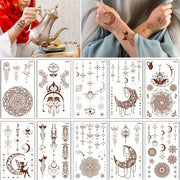 10 Eid Mubarak Temporary Tattoos Moon Stars Mosque Face Body Decorations Pack of 10