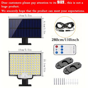 Farol de pared solar resistente al agua para jardín, patio y balcón con batería de litio
