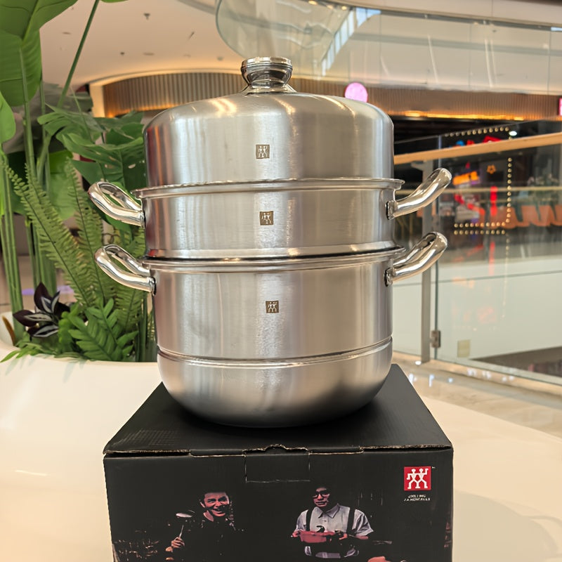 Juego de utensilios de cocina de acero inoxidable con capacidad de 10 cuartos para hervir y cocinar al vapor, regalo de cocina