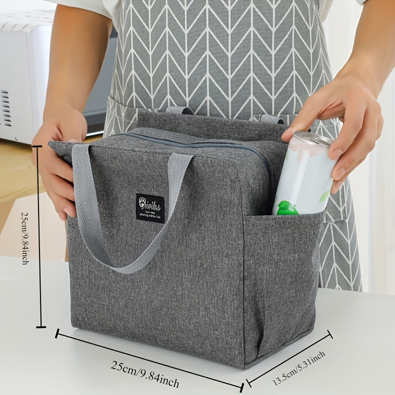 Bolsa de almuerzo aislada con cremallera para camping al aire libre y picnics, poliéster duradero