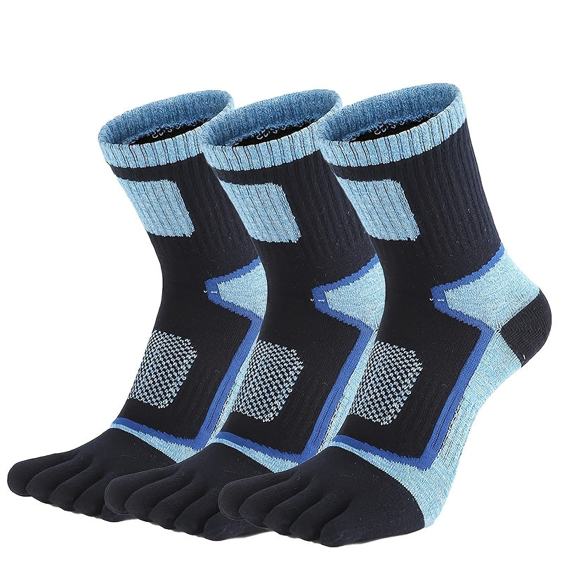 Calcetines deportivos de cinco dedos para hombres, absorbentes de sudor, duraderos, para ciclismo, senderismo y vela, talla 7-11