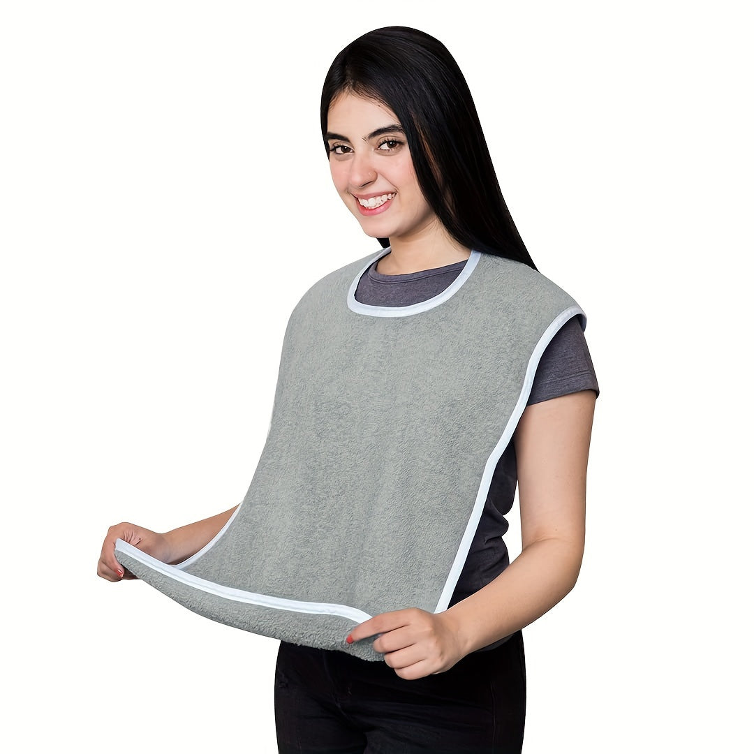 Adult Elderly Bib Soft Polyester Stain-Resistant Mealtime Cover