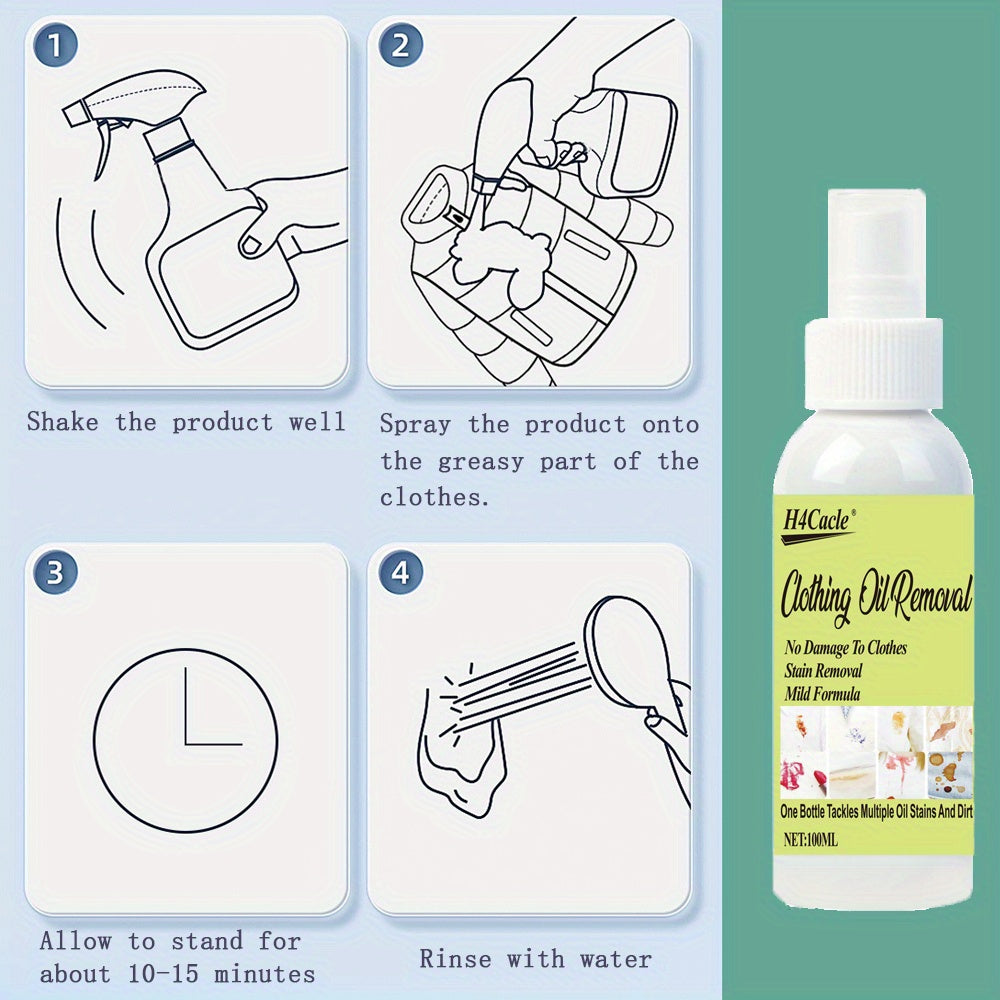 Multi-Action Stain Remover Spray 1 Fl Oz, Low Odor Citric Acid Degreaser for Fabric