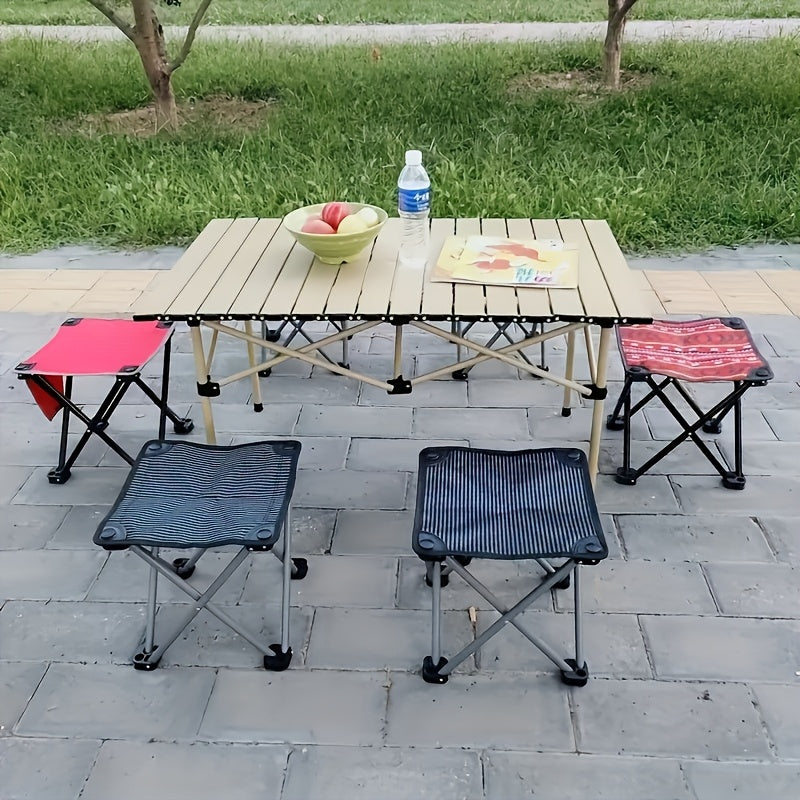 Foldable Black Camping Chair with Carry Handle, Lightweight and Sturdy