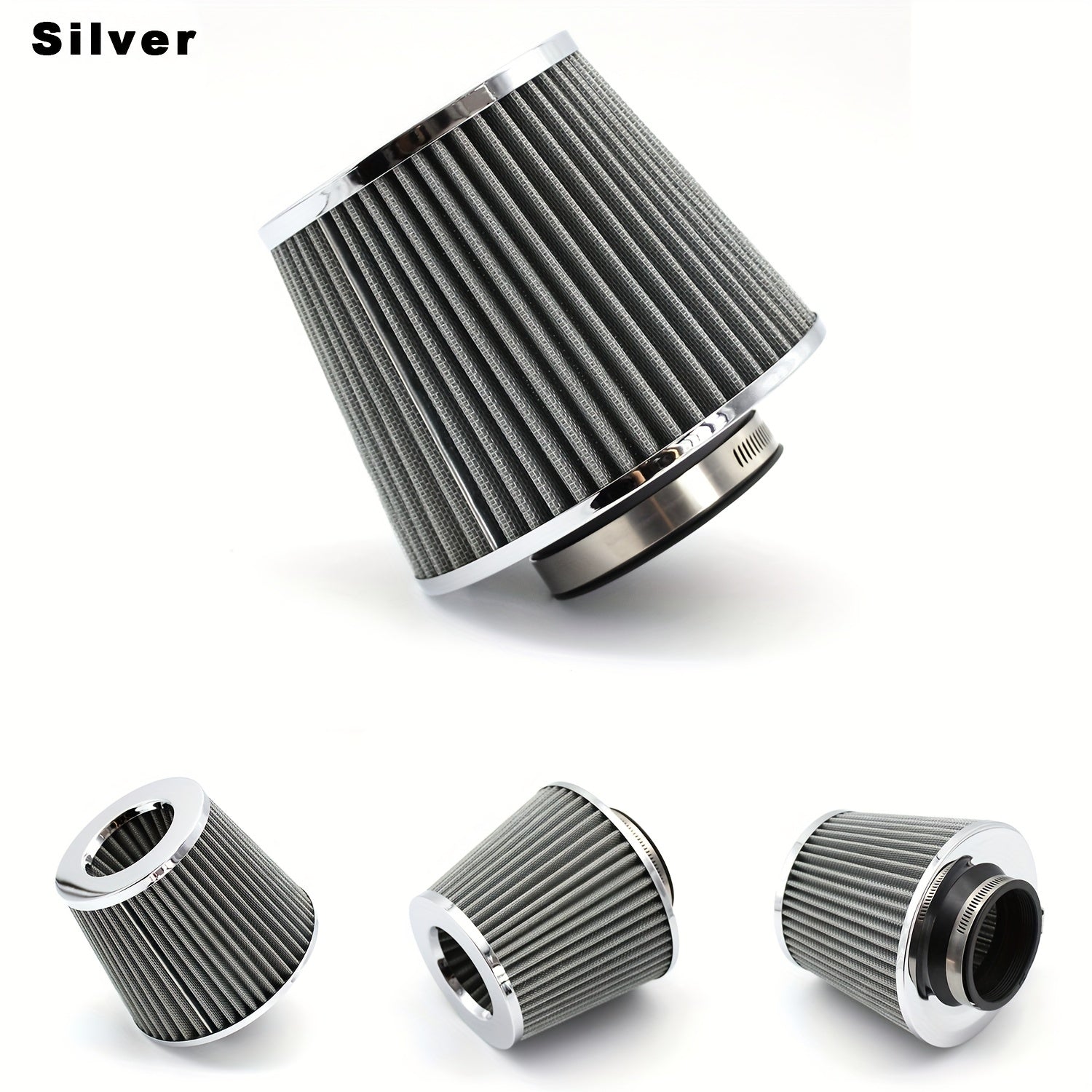 Universal 76mm High Flow Cold Air Intake Filter for Car Engine