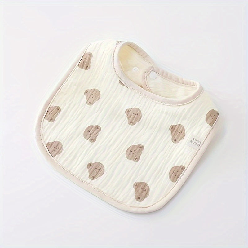 Babero de baba para bebé con diseño en forma de U de gasa de seis capas para prevenir el regurgitado