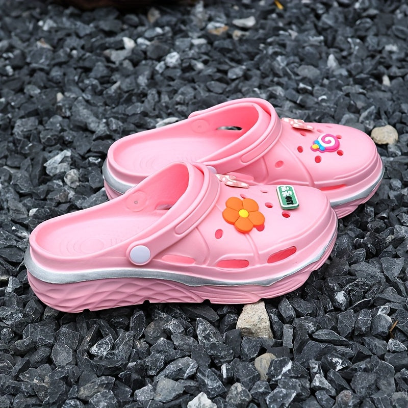 Women's Pink Floral Bow Sandals Lightweight EVA All-Season Platform