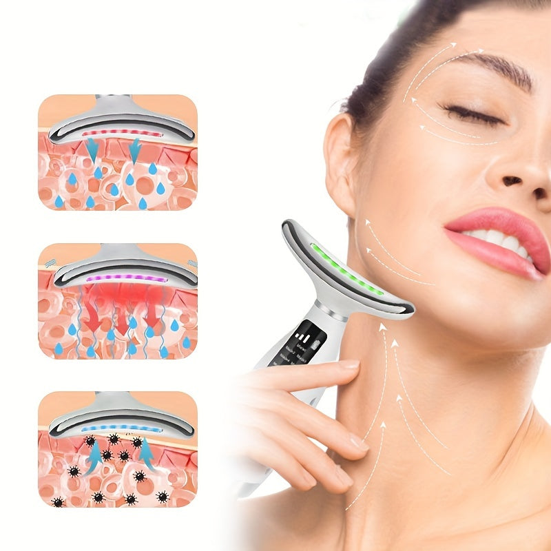 Массажер для лица и шеи с подогревом для женщин - инструмент по уходу за кожей и подарок на День матери.