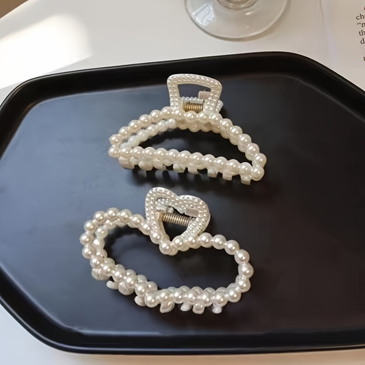 Set of 6 Women's Pearl Hair Clips Summer Hair Accessories Minimalist Plastic Small