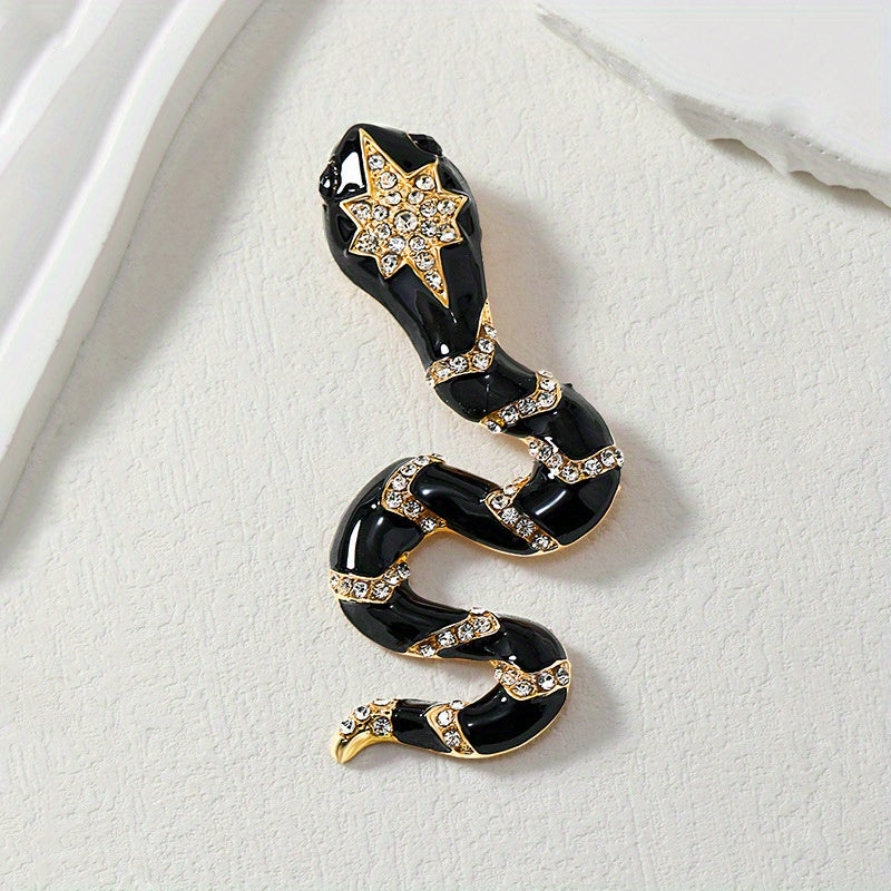 Enamel Snake Brooch Animal Pin Corsage Jewelry Gift for Women
