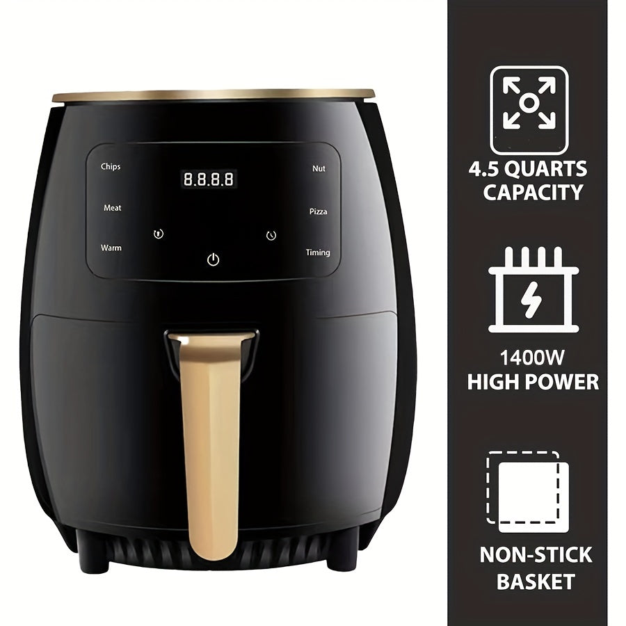 4.5L 6-in-1 Havo Qovurish Ovensi, 6 ta Bir-biriga Tez Bosish Dasturi va Aksesuarlar bilan