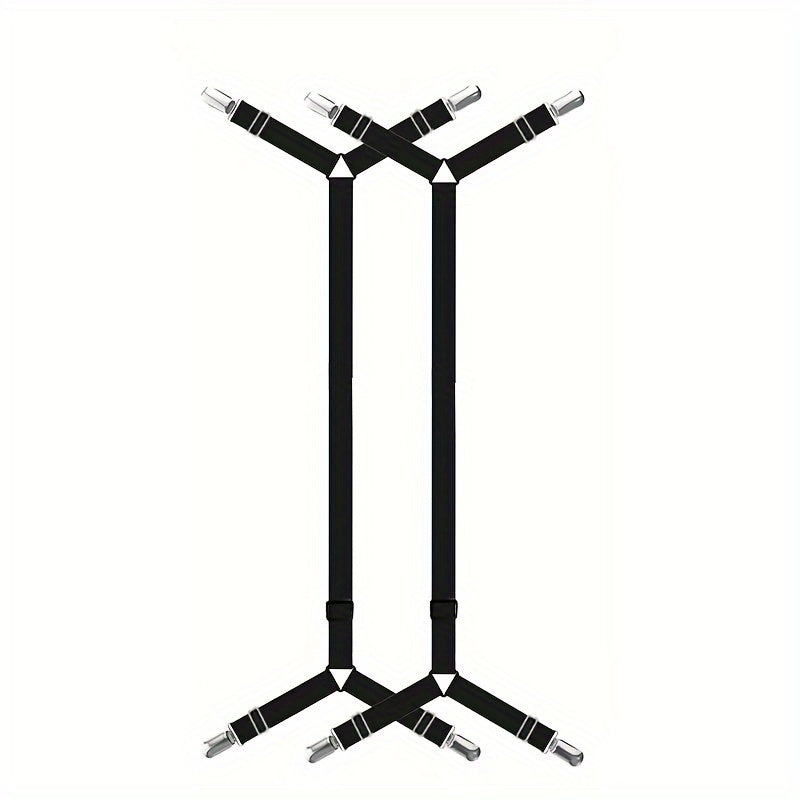 Set of 2 Bed Sheet Holder Straps Adjustable Elastic Fasteners for Fitted Sheets