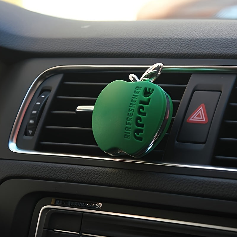 Pink Apple-Shaped Car Air Freshener with Floral Scent and Vent Clip