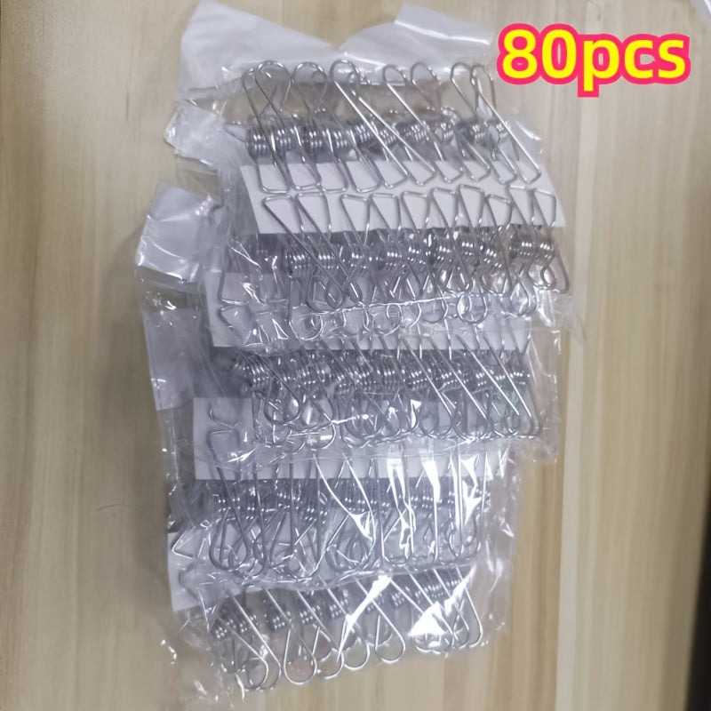 Juego de pinzas de ropa de acero inoxidable 20 40 60 80 piezas pinzas de metal duraderas para lavandería