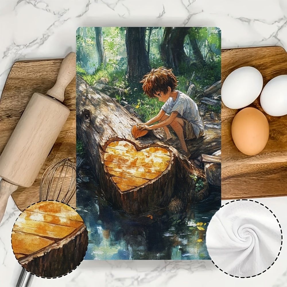 Coastal Theme Kitchen Towels 2-Pack Ultra Soft Absorbent Machine Washable