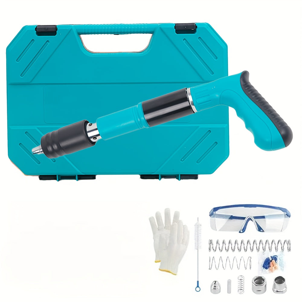 Mini Steel Nail Gun Kit with 5-Speed Adjustable Manual Operation for Woodwork and Concrete Walls