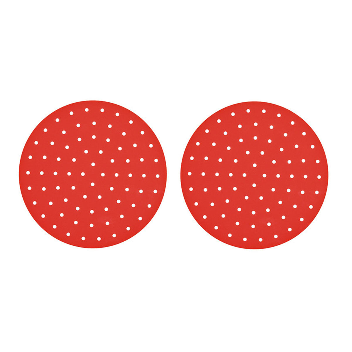 Silicone Air Fryer Mat Set 1/2 Pieces Heat-Resistant Round Red Silicone Liners