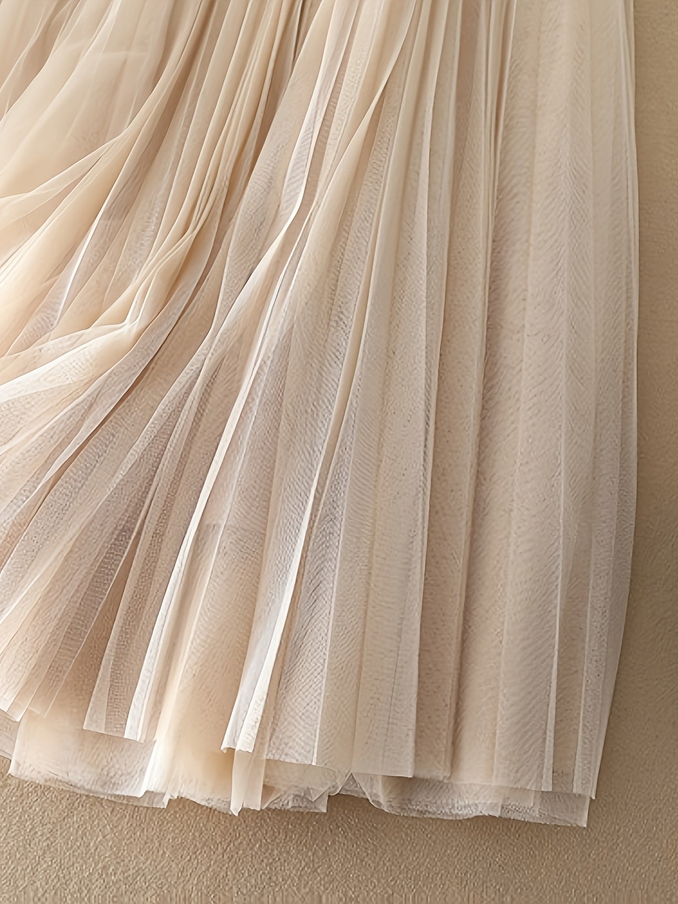 Women’s Tulle Skirt 3-Layer A-Line Midi Solid Polyester Elegant All Seasons