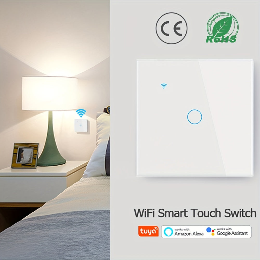 WiFi Smart Light Switch Single Pole Voice Control Compatible with Alexa and Google Assistant