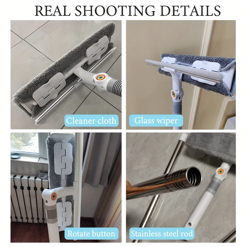 Mustahkam uy jihozi: Silikon, Metall va Plastikdan yasalgan Ko'p Qavatli Tozalash Qaychi Cho'tkasi - Shisha, Devorlar, Pol, Gilamlar, Mebel uchun ko'p funksiyali - 1 dona