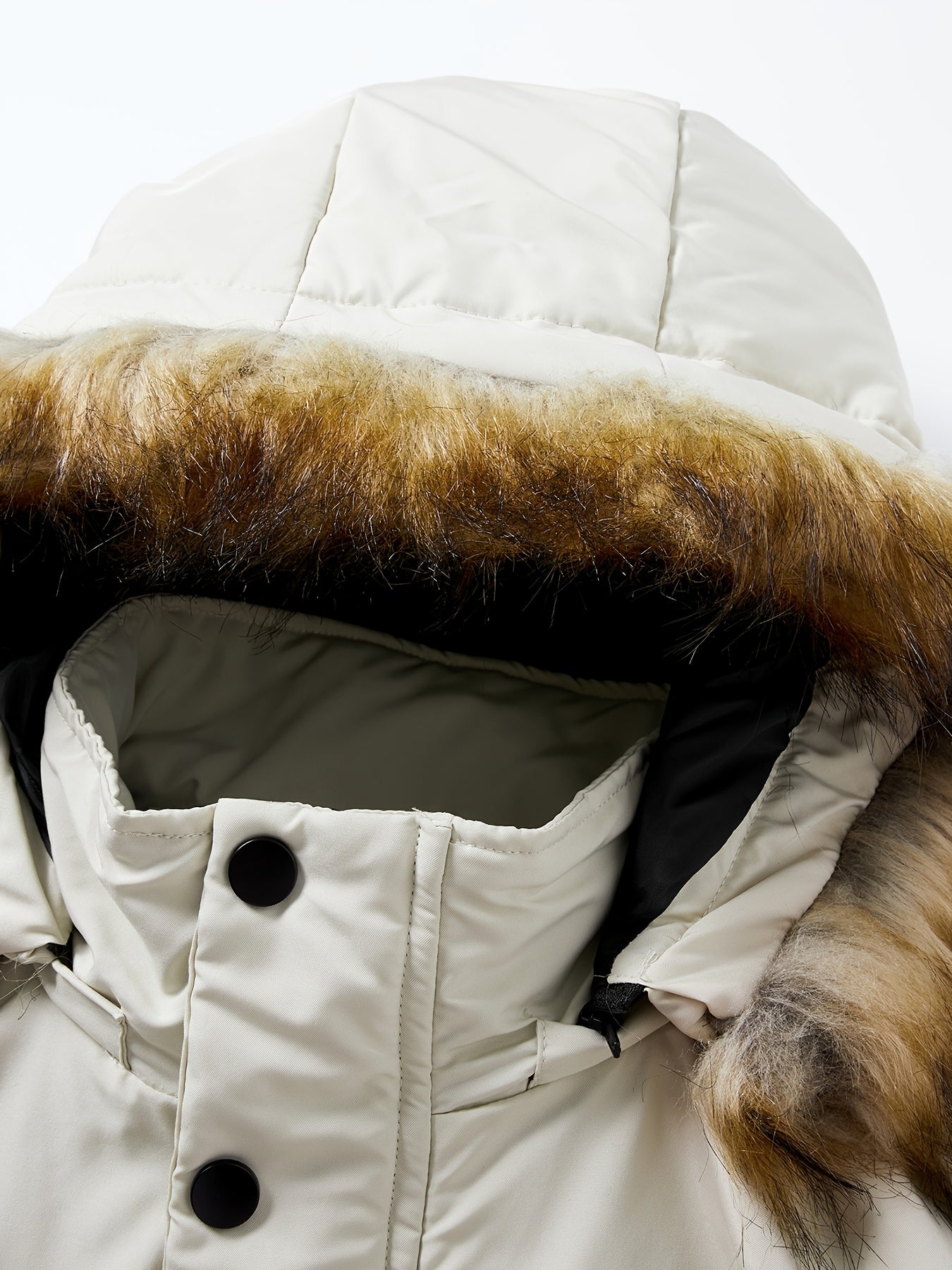 Chaqueta de vuelo de invierno para hombre talla plus, en rojo, con capucha desmontable, ribete de piel sintética, bolsillos, para exteriores y uso casual