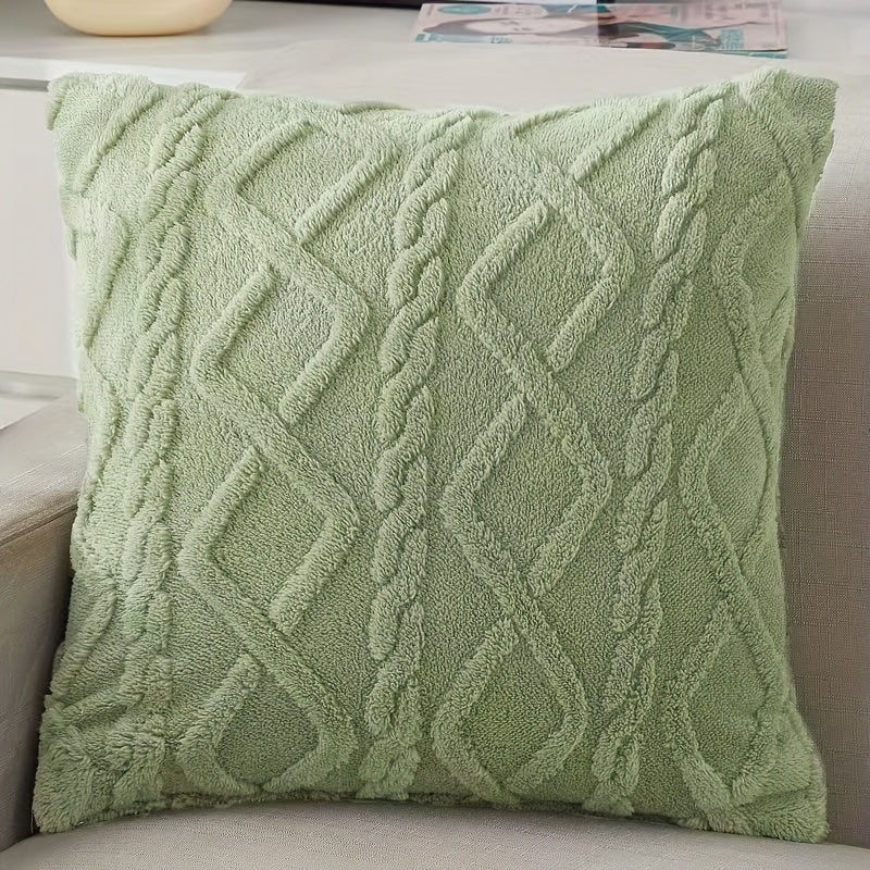 White Plush Cotton Velvet Pillowcase for Bedroom Sofa Decor