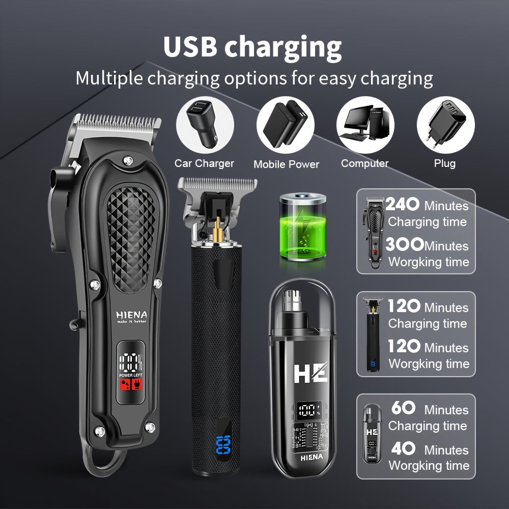 Men's Grooming Kit with Cordless Hair Clippers Nose Trimmer Gift Box