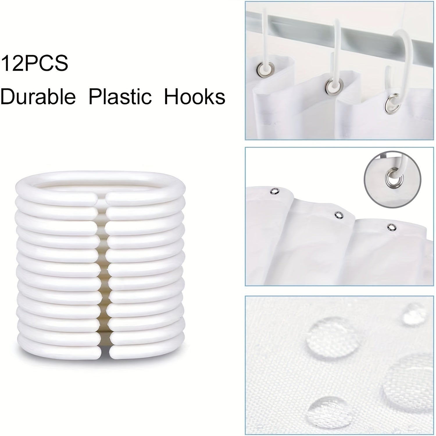 Animal Print Shower Curtain Water-Resistant Polyester with Hooks Machine Washable