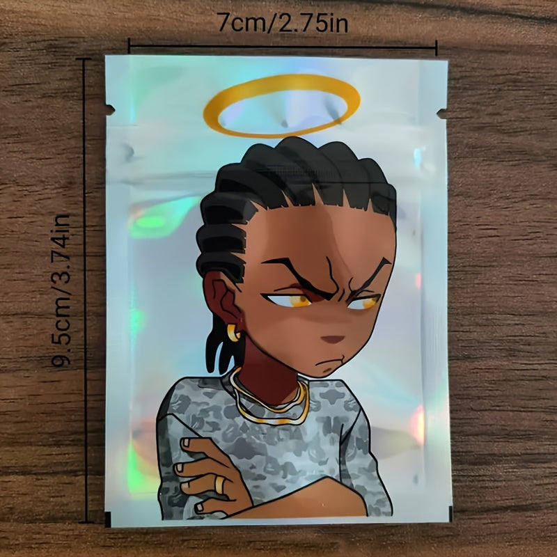 Reusable Laser Ziplock Bags Pack of 20/50 Waterproof Odor Resistant Polyester Pouches for Party Favors