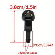 2pcs Black Waterproof Windshield Wiper Nozzles for Cars Durable Plastic