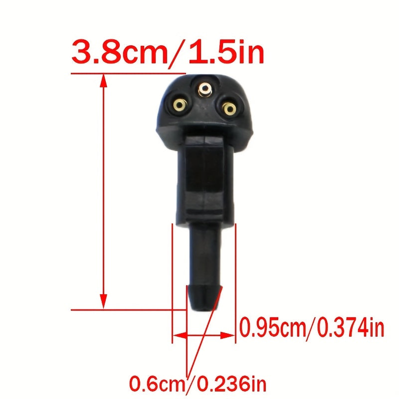 2pcs Black Waterproof Windshield Wiper Nozzles for Cars Durable Plastic