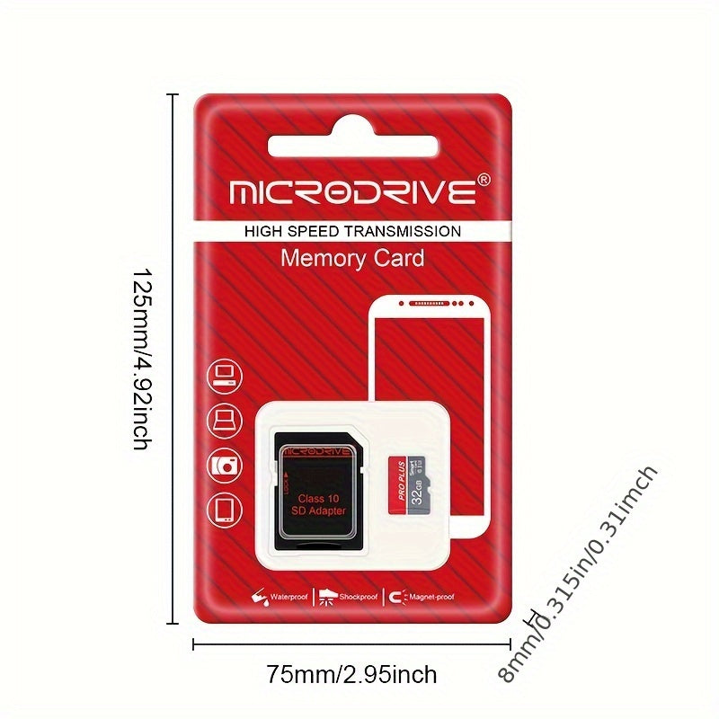 High-Speed U3 Class 10 MicroSD Card 16GB to 256GB with SD Adapter for Smartphones and Tablets