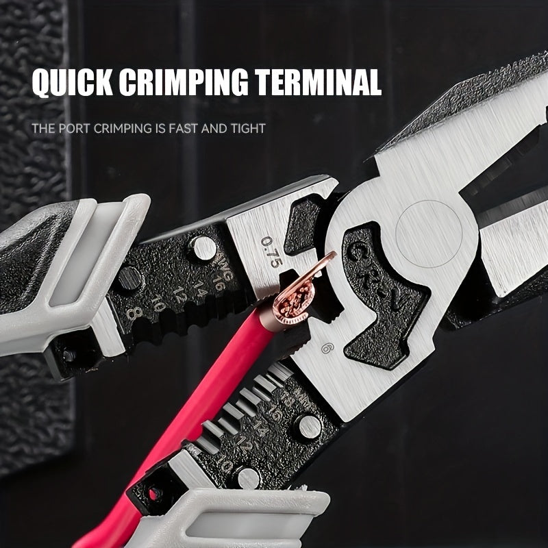 Alicate de punta diagonal con mango de acero cromo vanadio resistente a la oxidación, color negro, 6 pulgadas