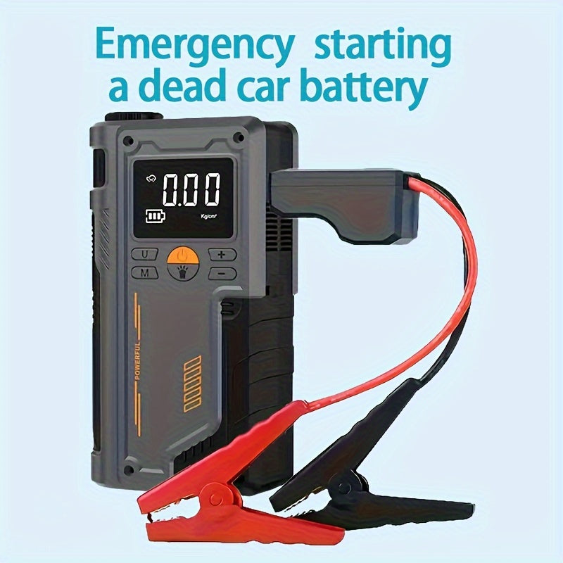 Portable Car Inflator Pump with Emergency Night Light and Wireless Power 8000mAh Lithium Battery