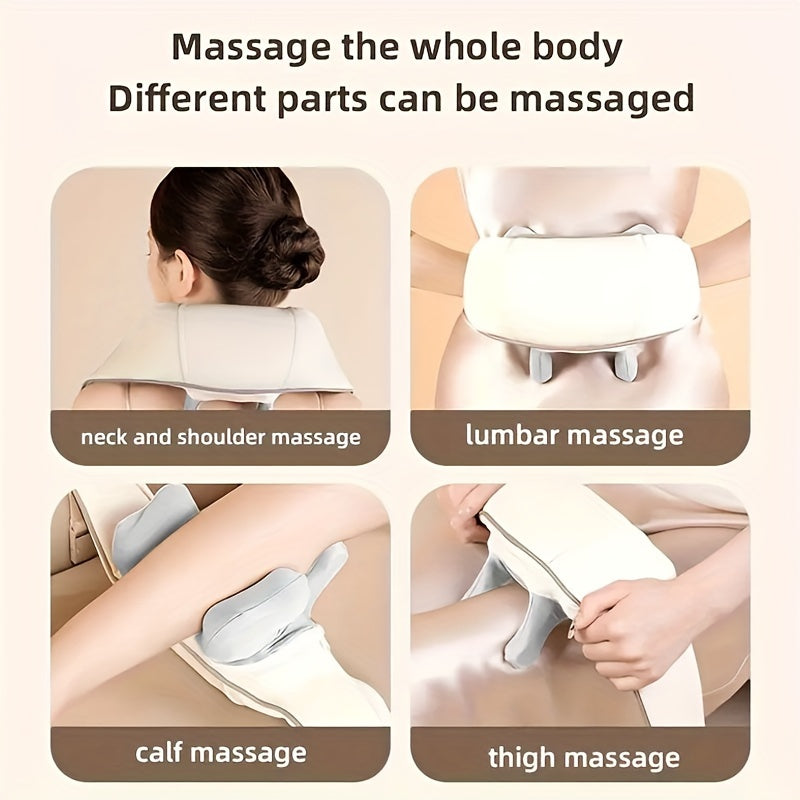 Wireless Massage Pillow with Heat and 6 Massage Nodes for Whole Body Relaxation