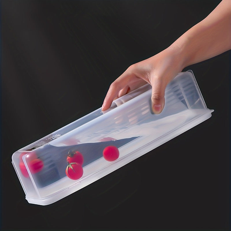 Rectangular Noodle Storage Box with Lid Reusable Plastic Container for Refrigerator Organization