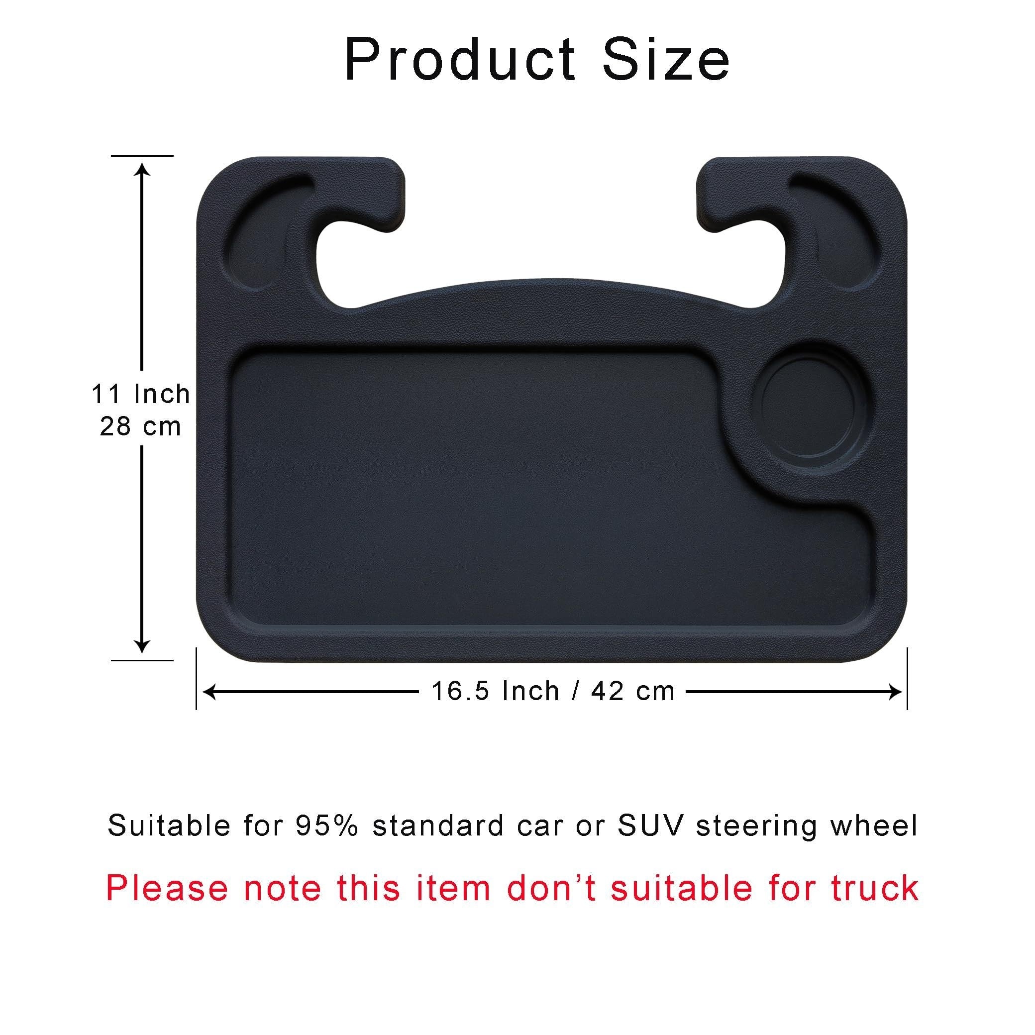 Универсальный автомобильный поднос на рулевое колесо 3-в-1 с держателем для напитков и отсеком для ручки