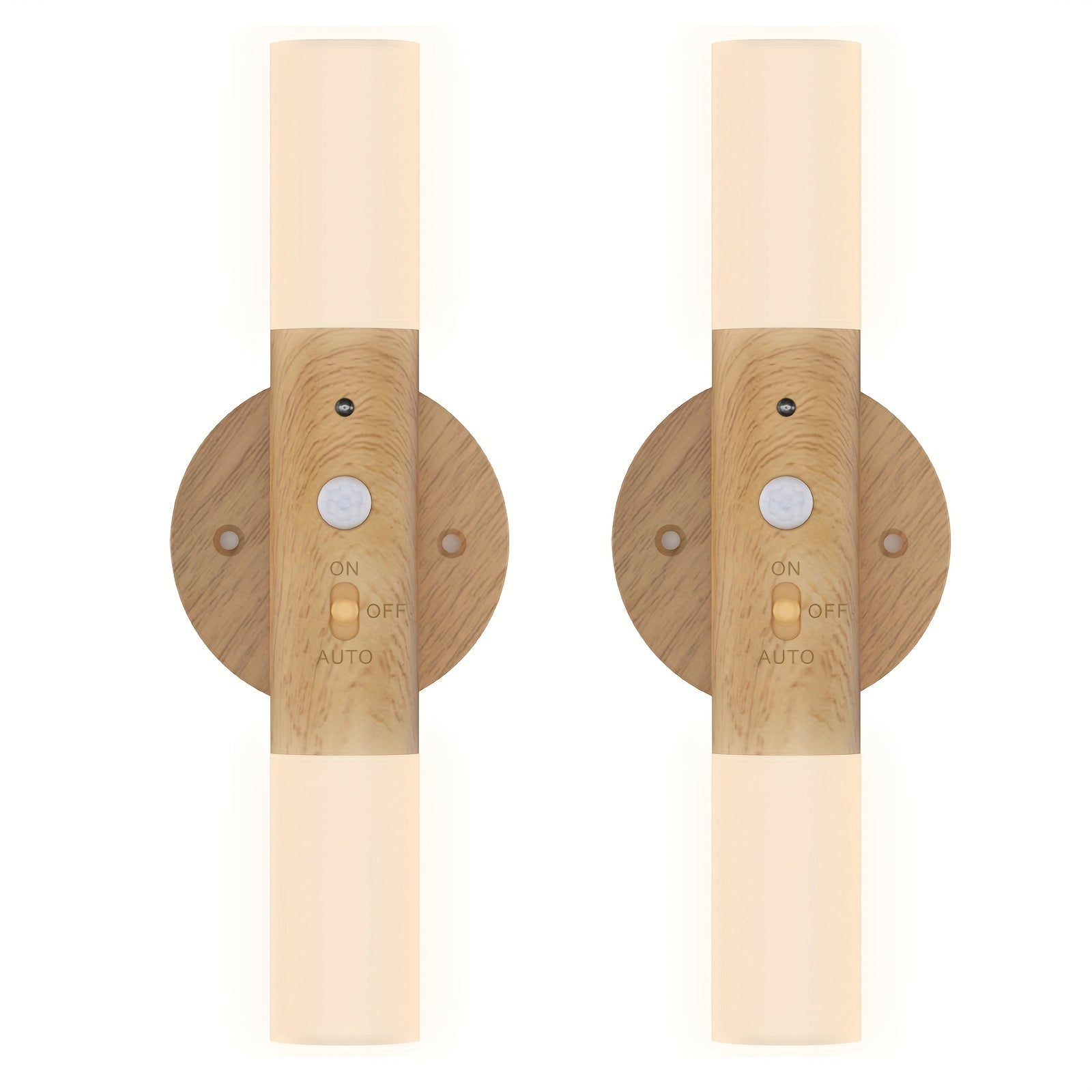 Two-Pack Modern Acrylic Vanity Sconce Lights with Motion Sensor and USB Rechargeable Battery