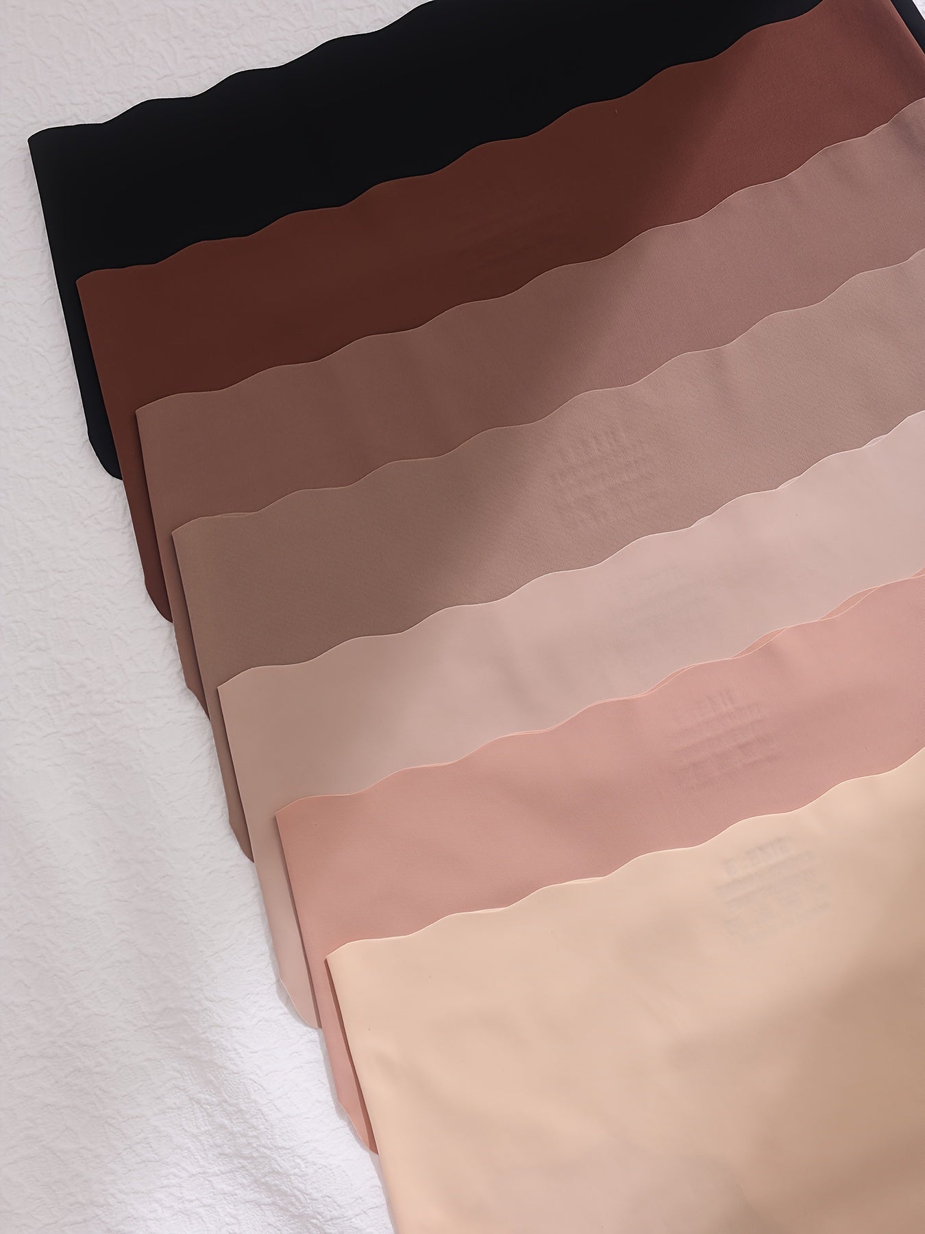 7 dona Ayollar uchun Yengil Rangi Ichki Kiym, To'lqinli Qirralar bilan, Qulay, Havo O'tkazuvchi, O'rta Bel, Bir Rangli