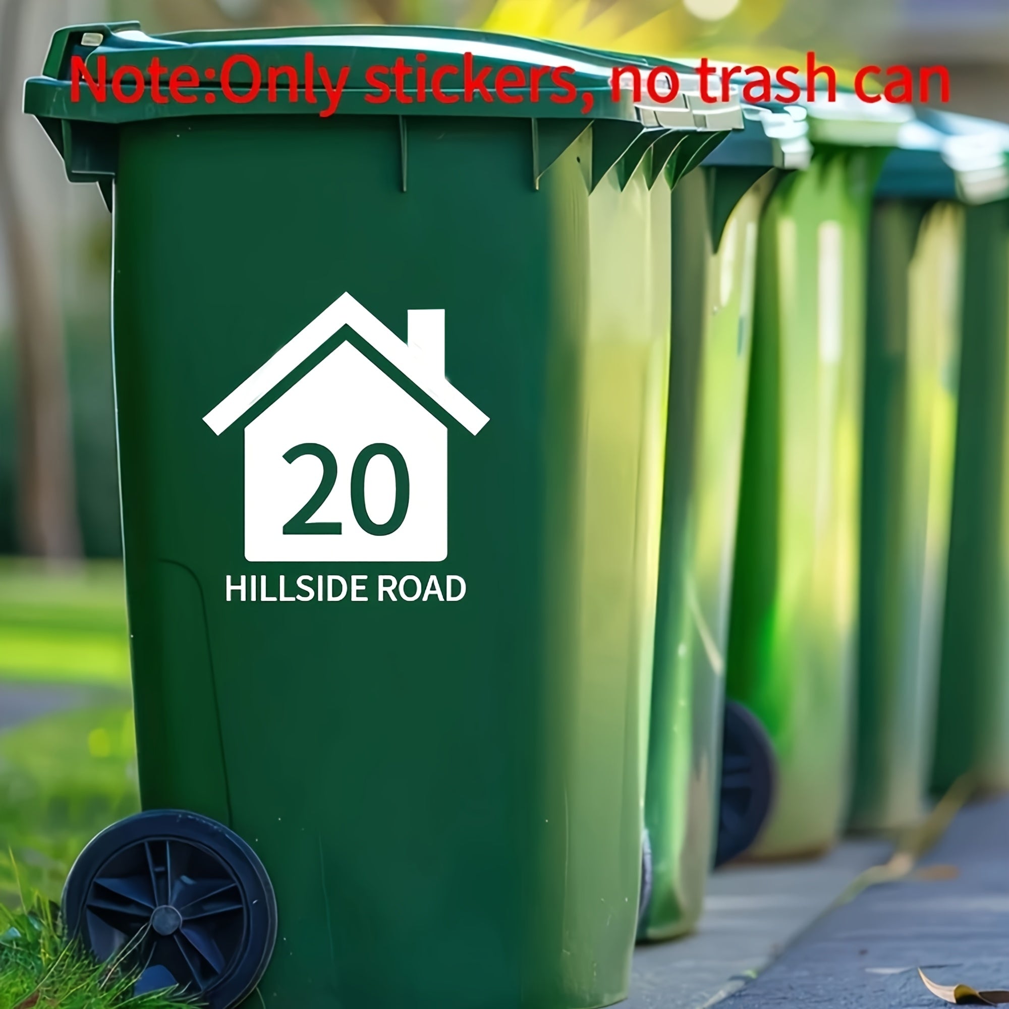 Personalized Custom Vinyl Bin Number Stickers Waterproof House Number and Street Name Decals 1-5 Pieces