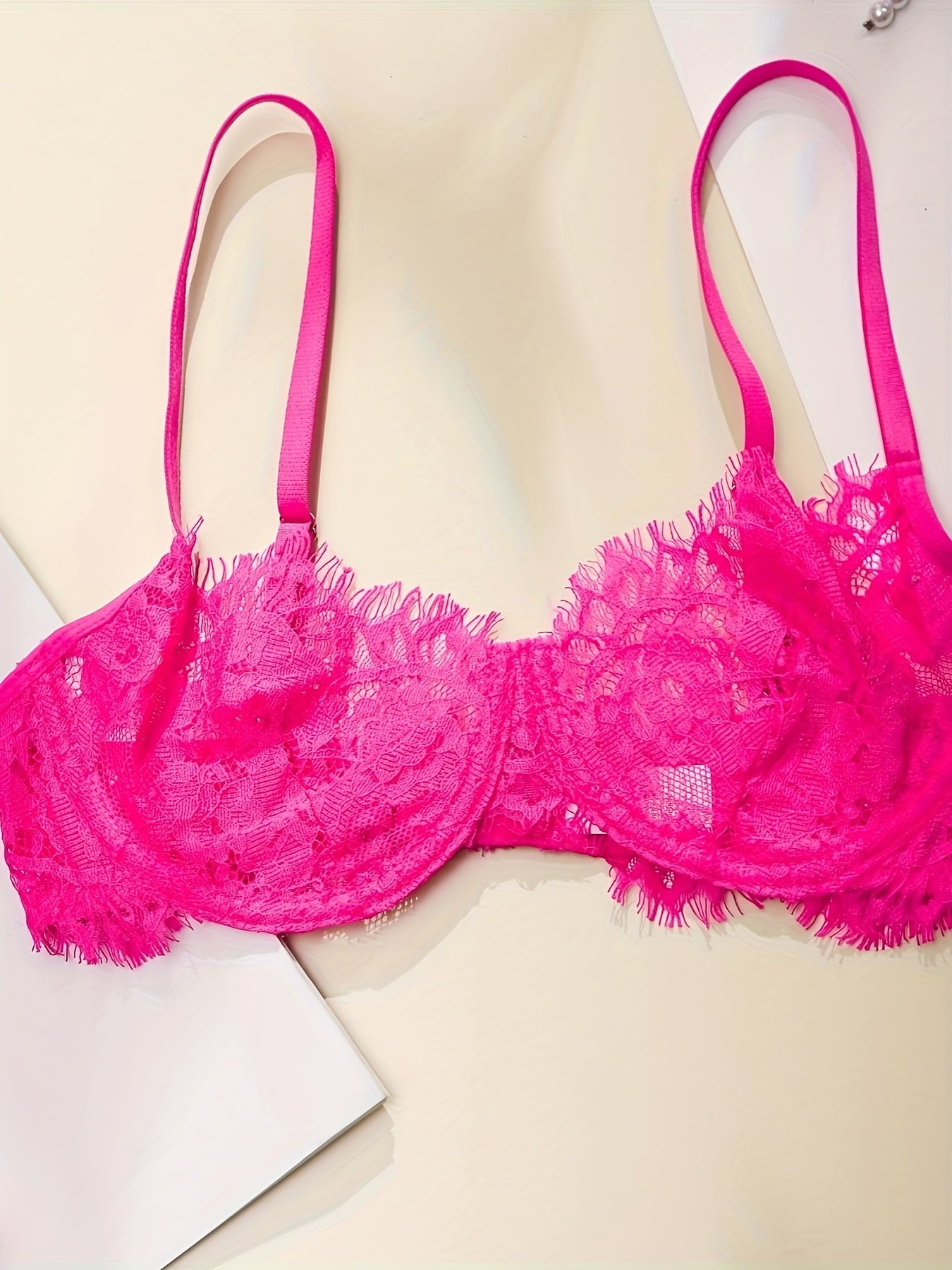 Lingerie Set with Lace and Thin Shoulder Straps for Women