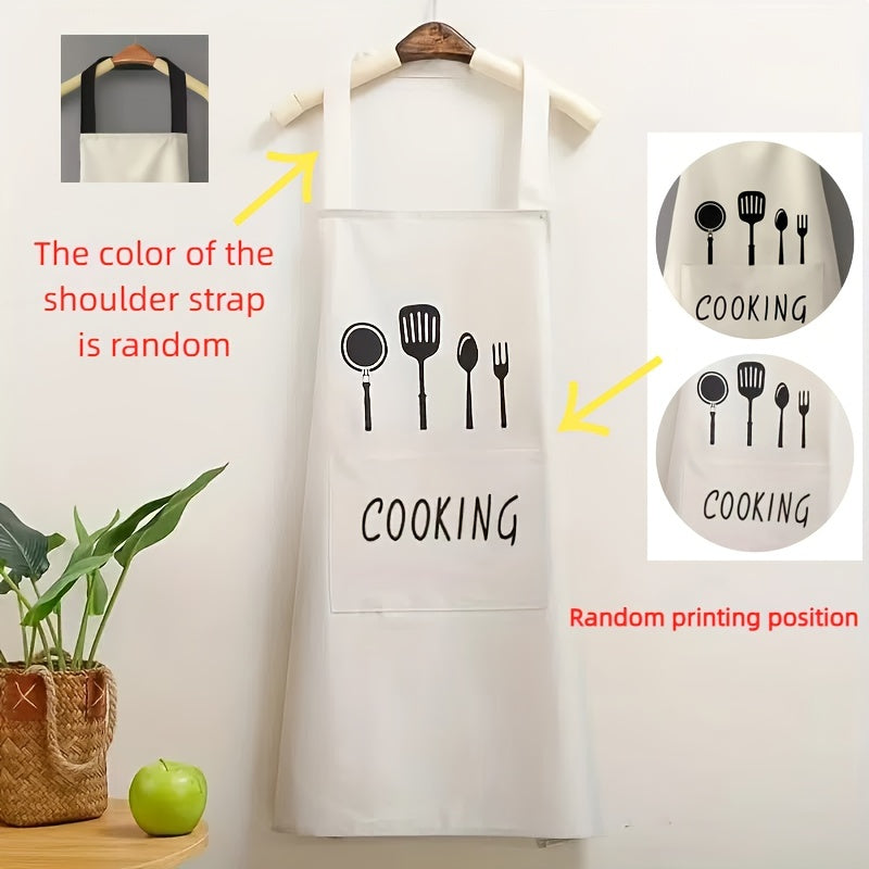 Unisex Waterproof Plastic Apron with Pockets for Kitchen and Restaurant Use