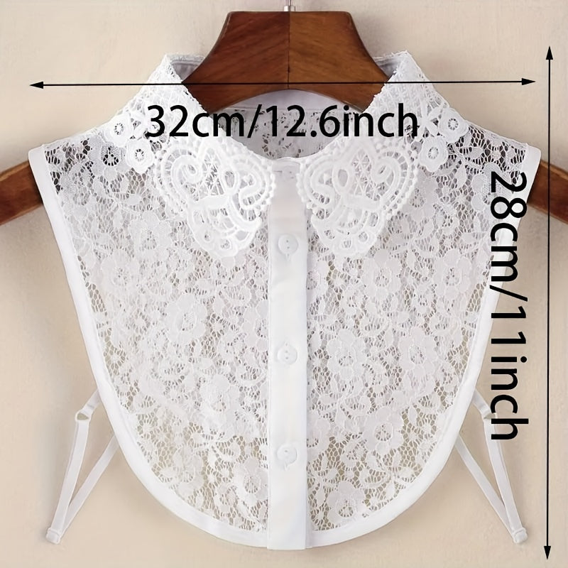 Adjustable Lace Collar for Blouses Shirts Dresses Breathable Polyester