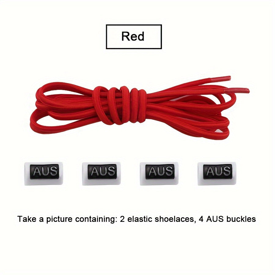 Kids Elastic No-Tie Shoelaces with Alloy Buckle for Easy Slip-On